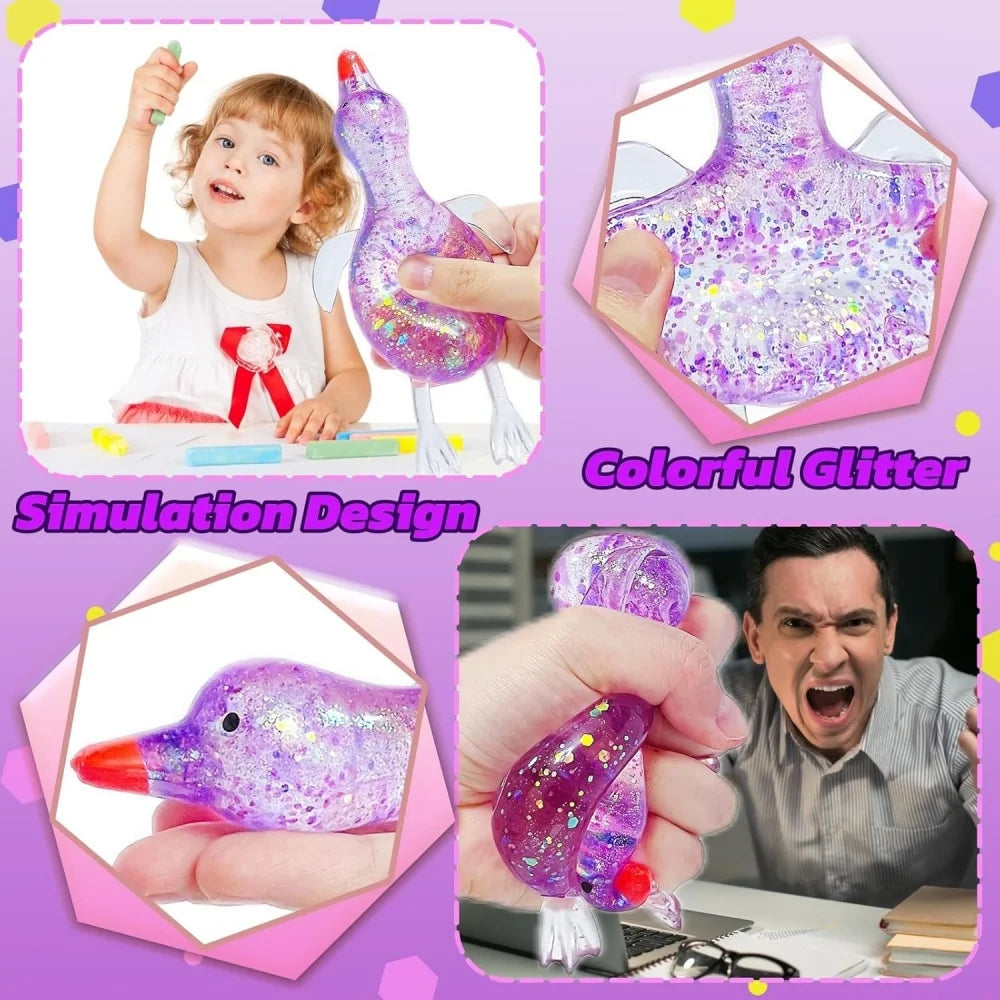 Squishy Glitter Laying Duck