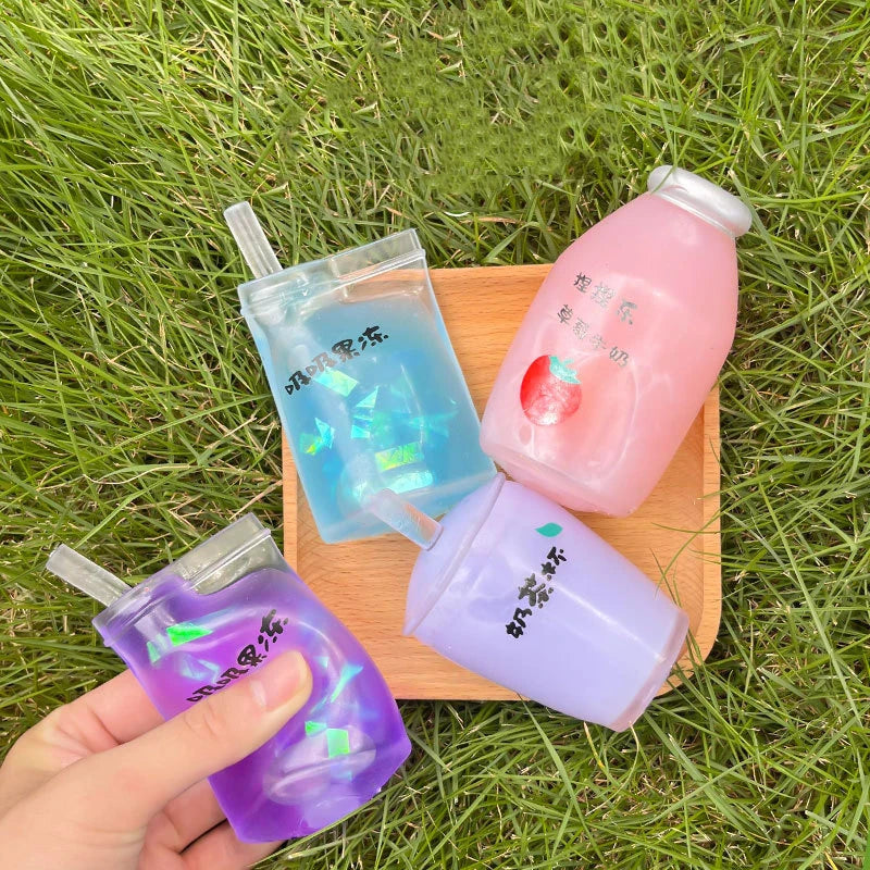 Summer Kawaii Squishy Big Milk Tea Cup
