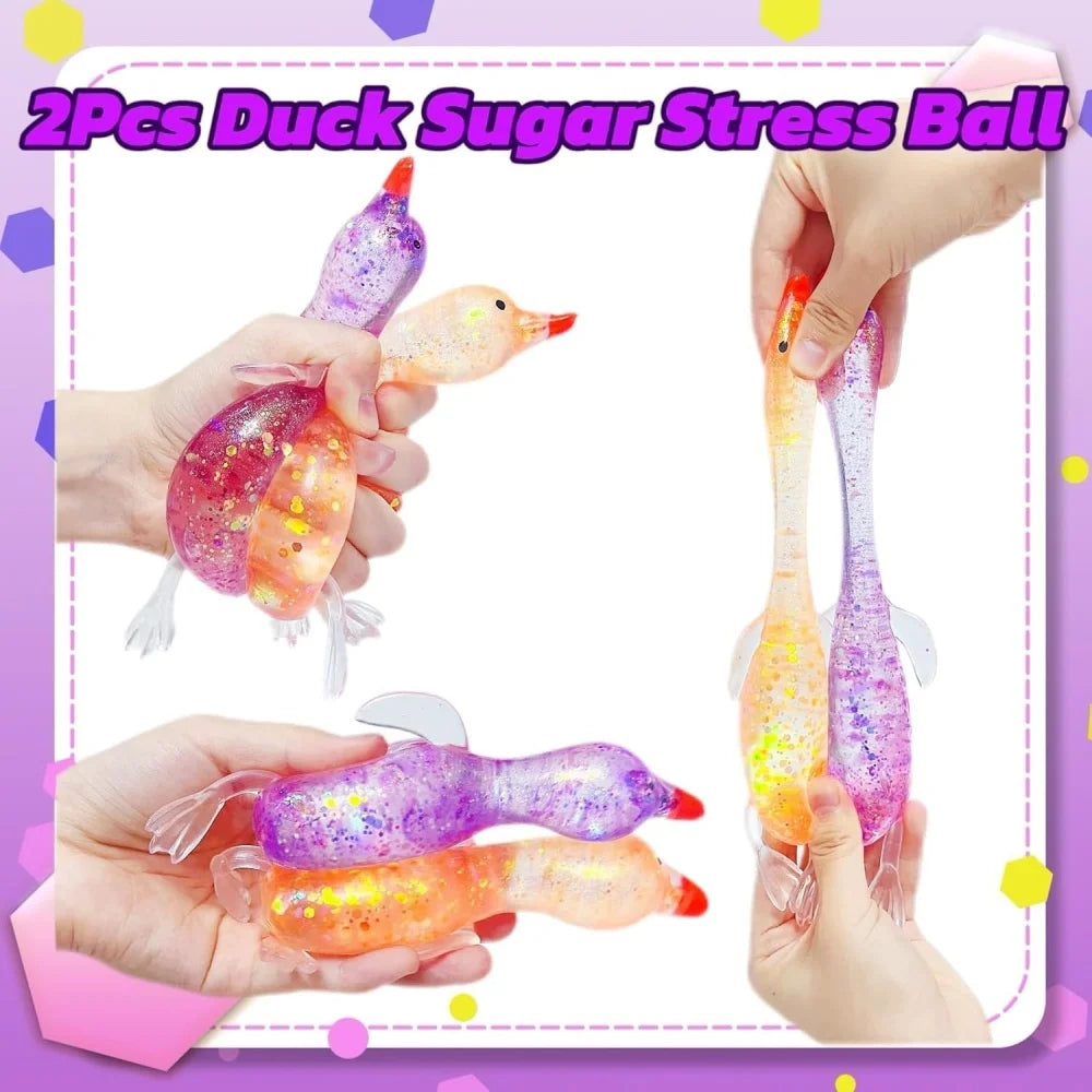 Squishy Glitter Laying Duck