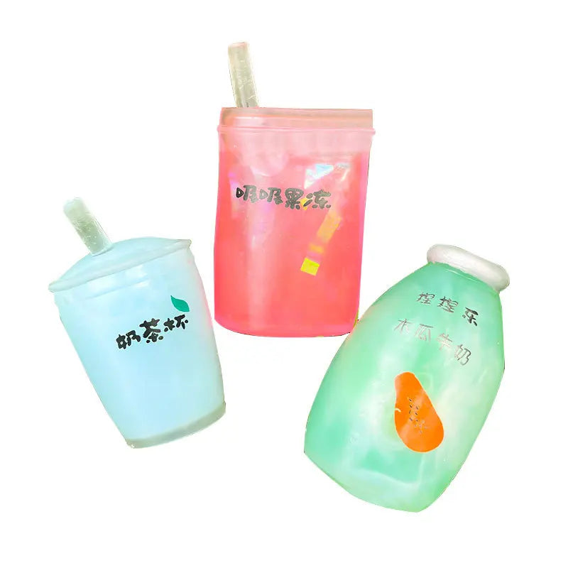 Summer Kawaii Squishy Big Milk Tea Cup
