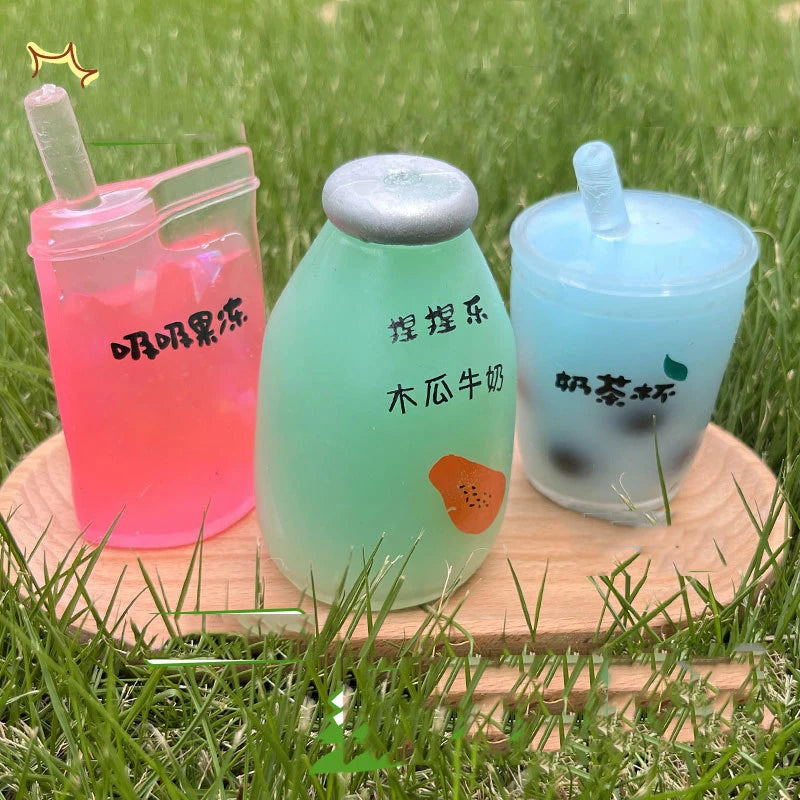 Summer Kawaii Squishy Big Milk Tea Cup