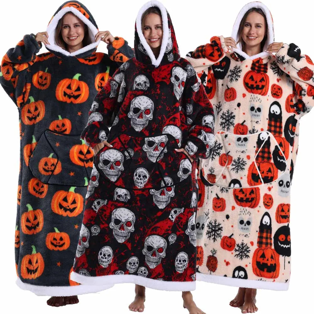 Wearable Blanket Hoodie with Sleeves