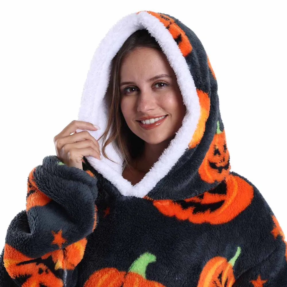 Wearable Blanket Hoodie with Sleeves