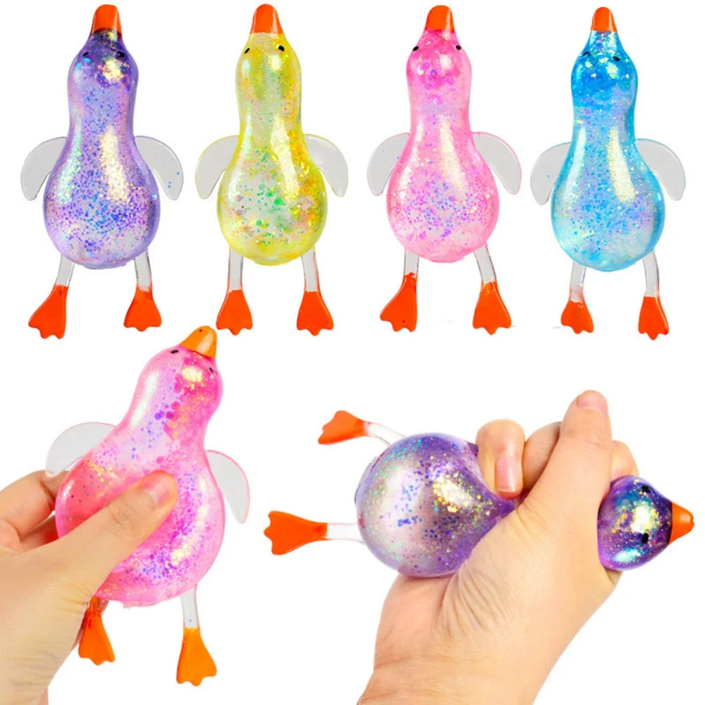Squishy Glitter Laying Duck