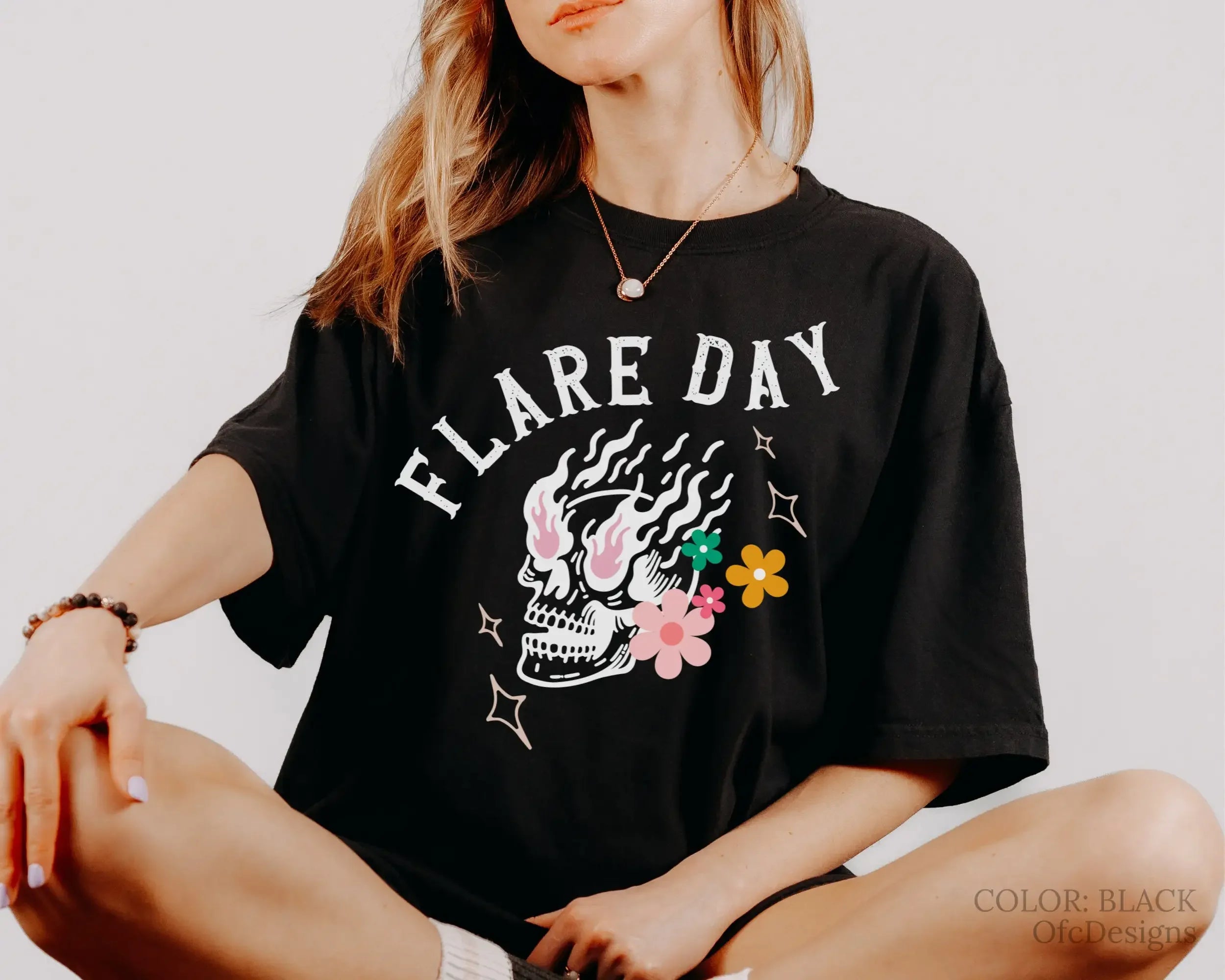 Chronic Illness T Shirt Endometriosis Flare Day Fibromyalgia Spoonie Migraine Ehlers Danlos Ankylosing Spondylitis