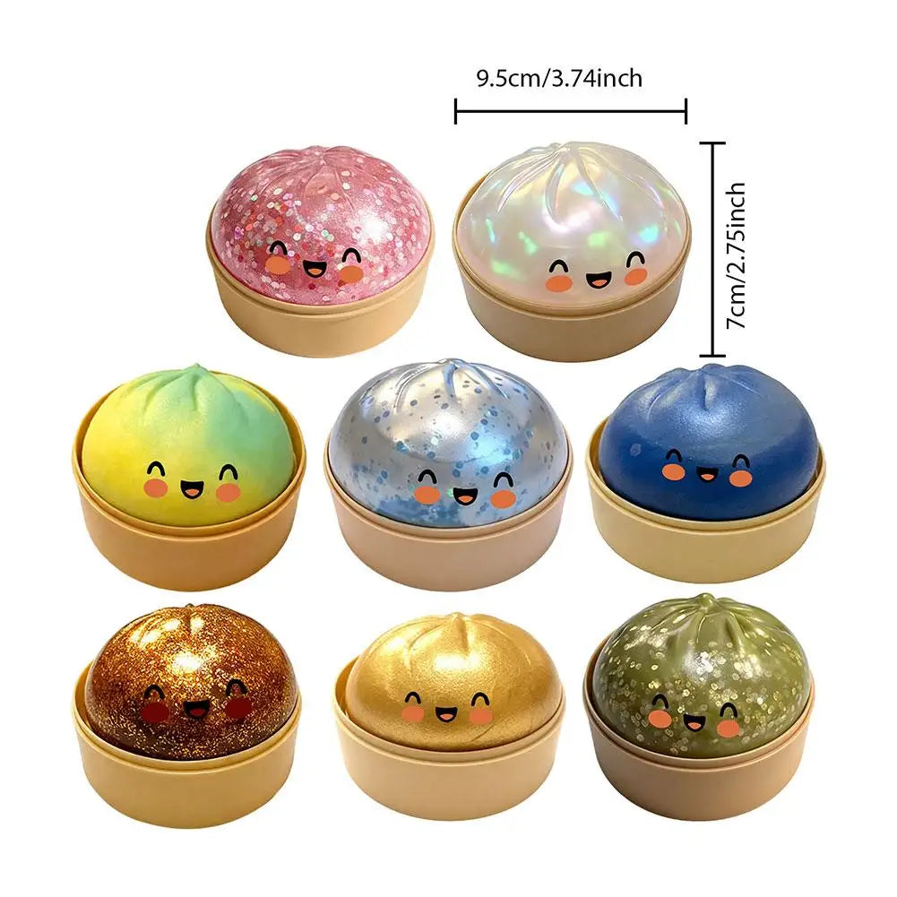 Dumpling Squeeze Toy with Bamboo Steamer