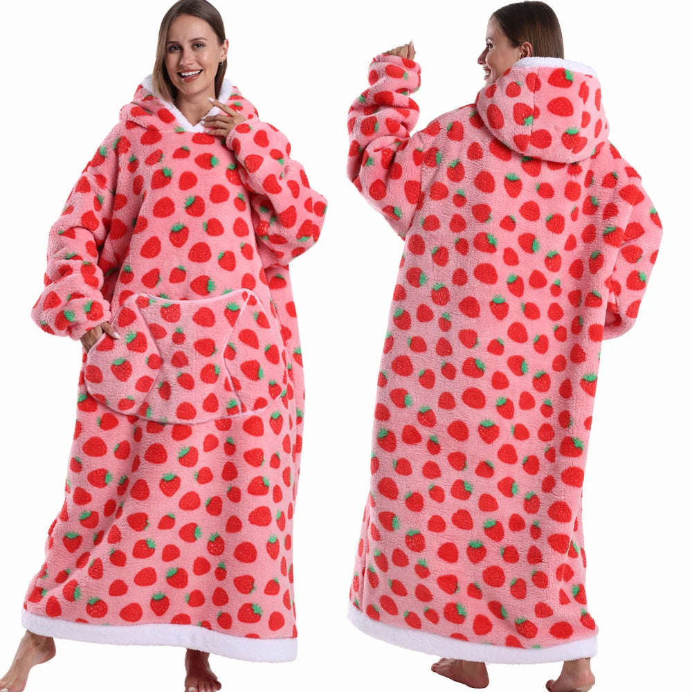 Wearable Blanket Hoodie with Sleeves