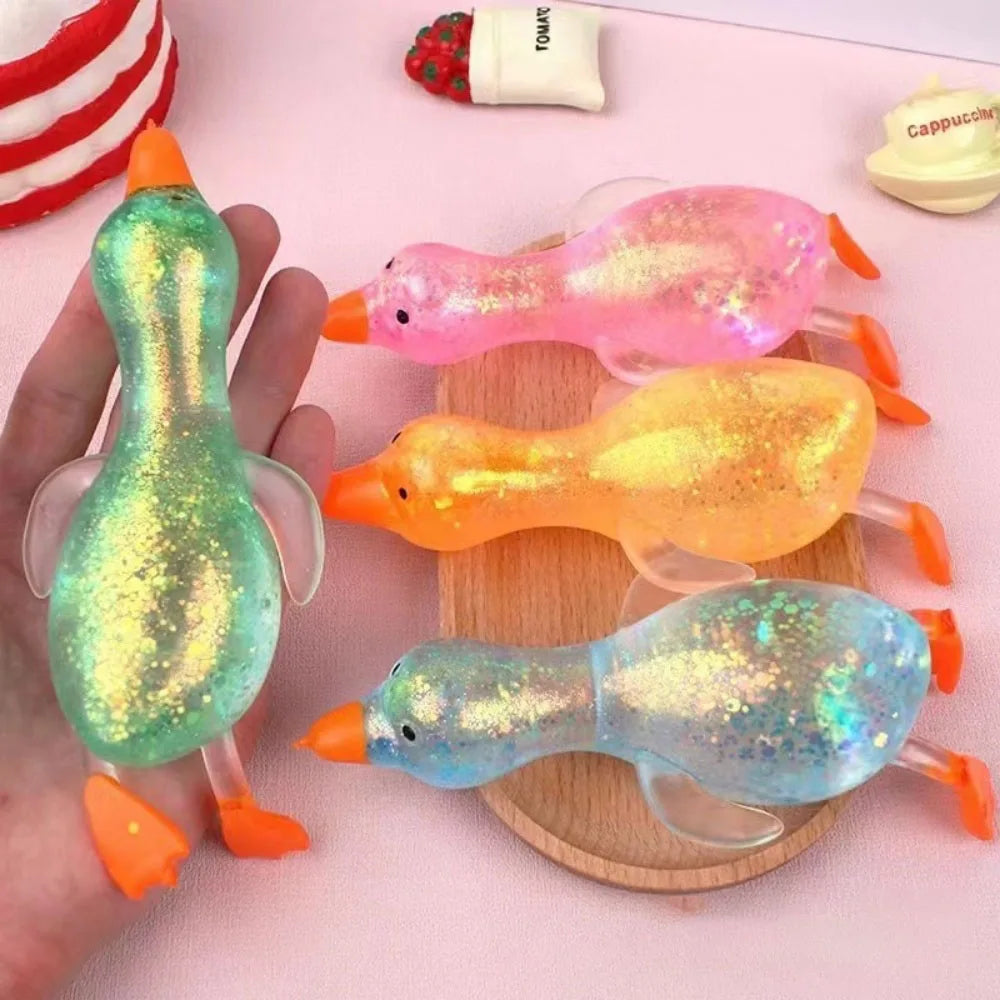 Squishy Glitter Laying Duck